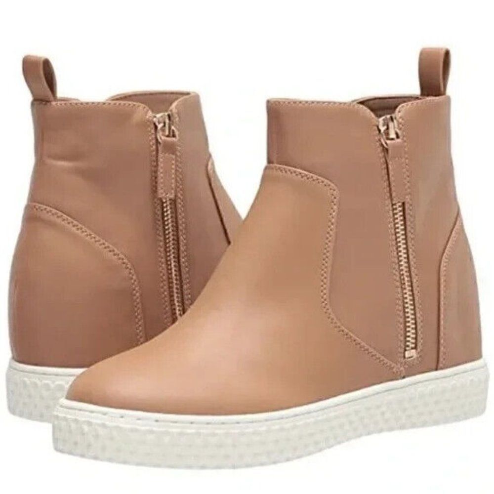 Aerosoles Womens Zilla Fashion Casual Sneakers Faux Leather Tan 9.5M New